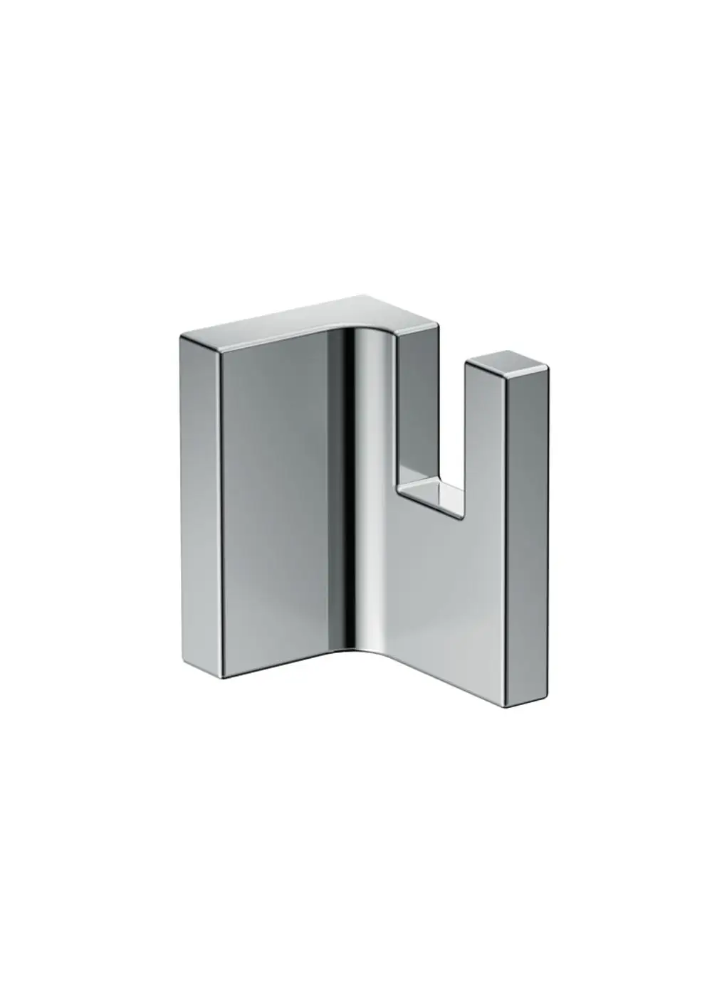 Chromfarbener Handtuchhaken in rechteckiger Form. Minimalistisches Design von AXOR, geeignet zur Wandmontage in Badezimmern oder Küchen.